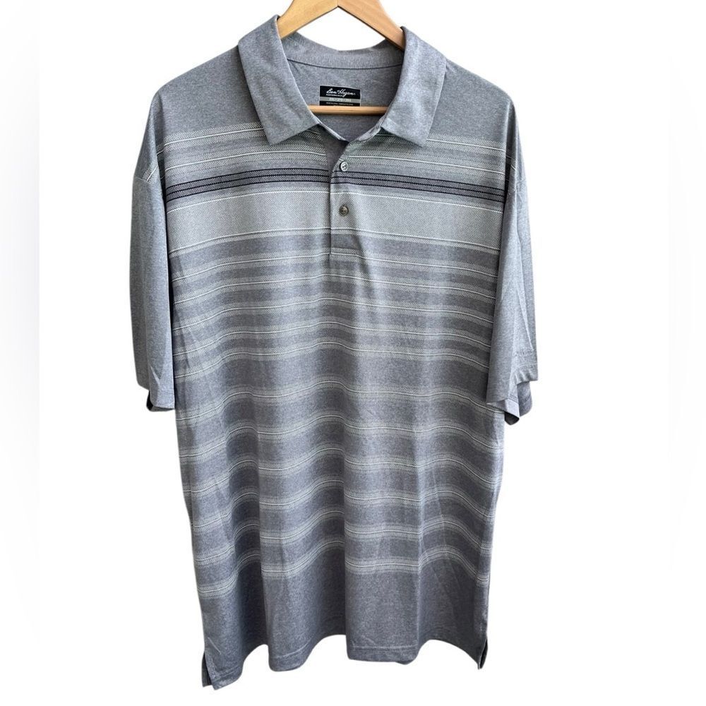 Ben Hogan Performance Gray Stripe Polo Shirt Men’s 2XL New Without Tags
